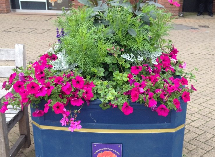 Self-watering technology keeps displays fresh and fragrant.
