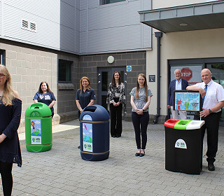 Babbling bins help reduce litter at college in Northern Ireland